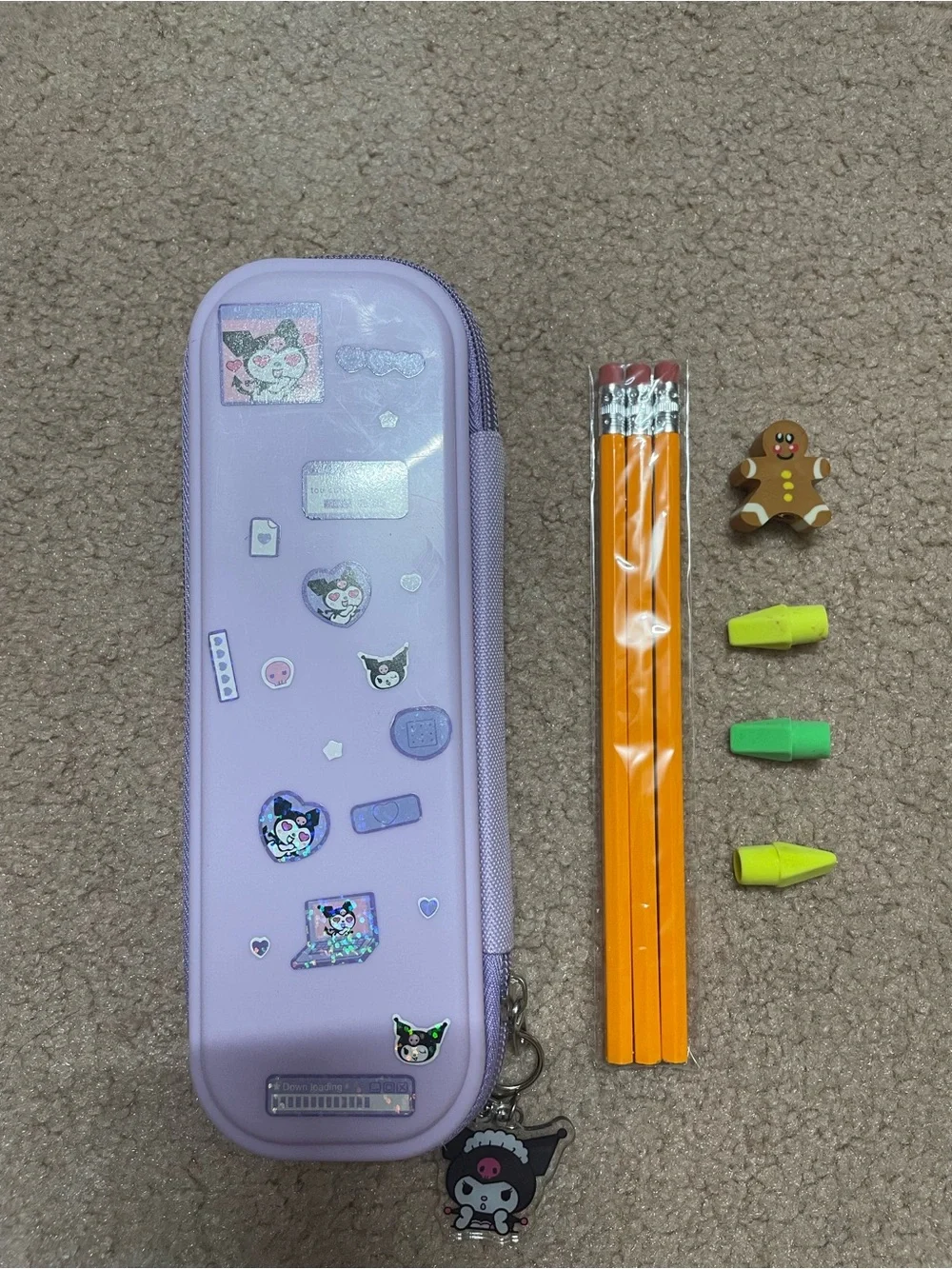 Lavender Hard Shell Pencil Case with Zipper - Unbranded